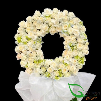 Flower wreath for funeral in Saigon
